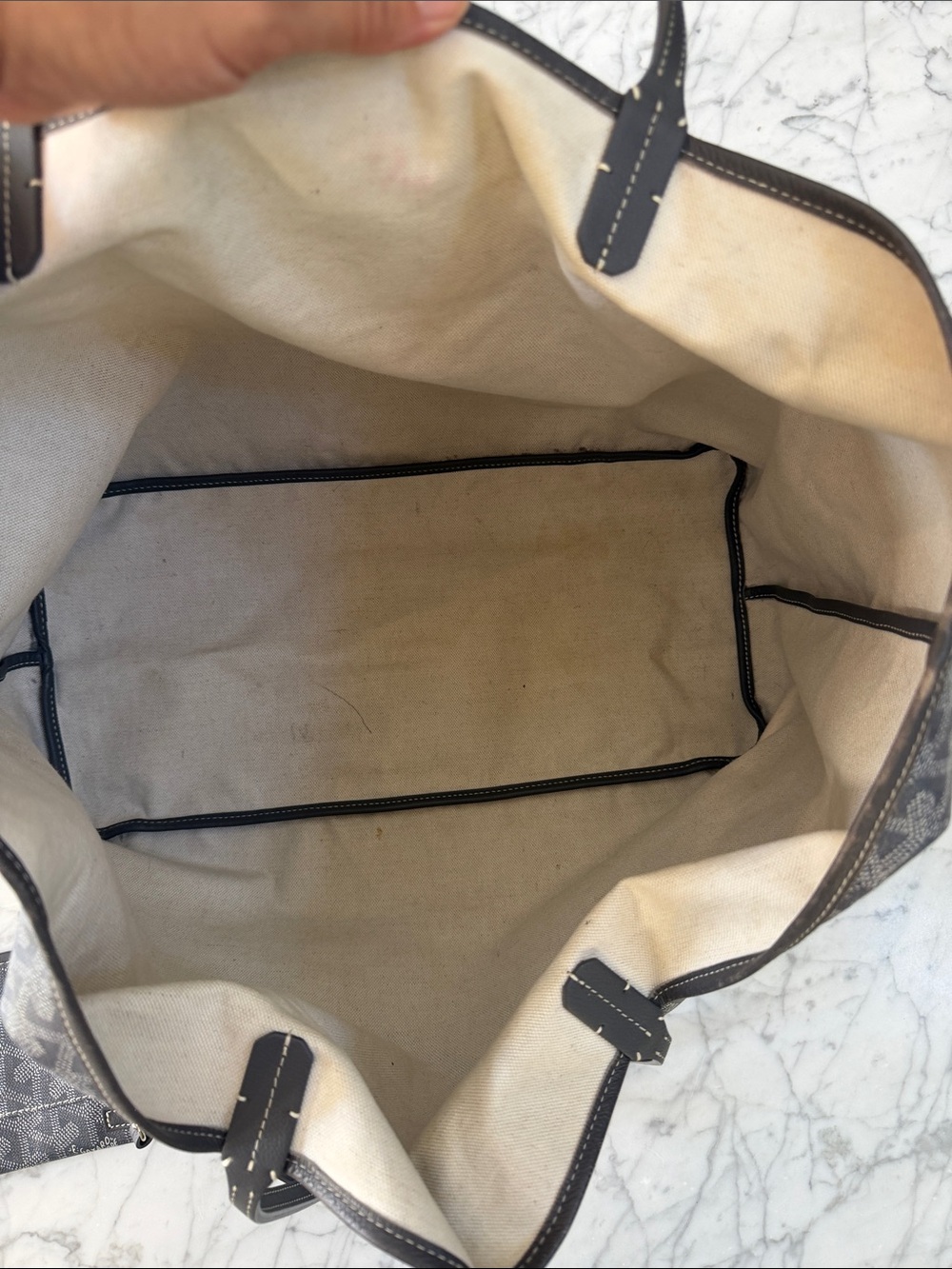 Goyard Saint Louis PM Tote Bag in Gray with 1 interior detachable snap pouch - Picture 10 of 13
